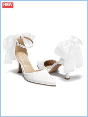 Satin High Heel Pumps Closed Toe Wedding Heels